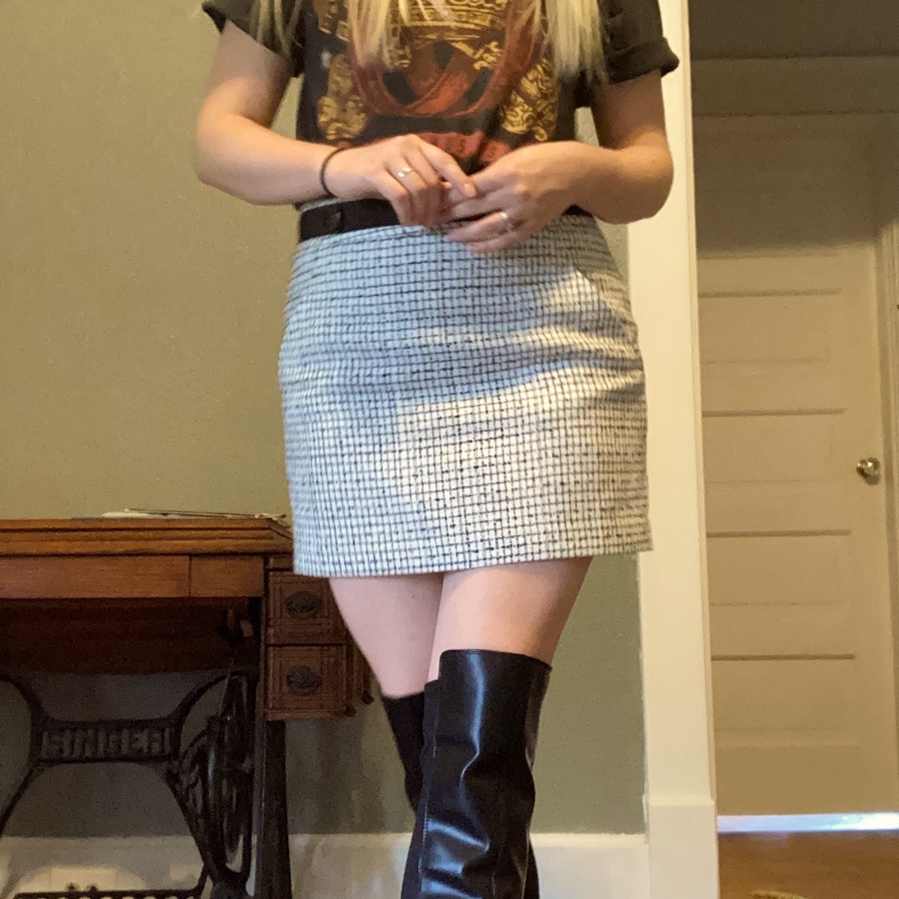 Plaid Knit Miniskirt from The Limited